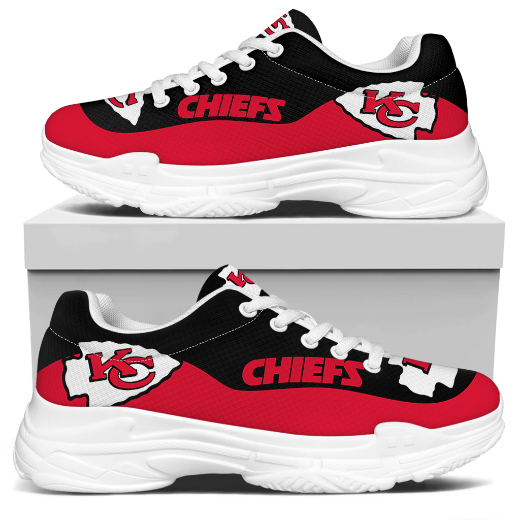 Women's Kansas City Chiefs Edition Chunky Sneakers With Line 002 Women's Kansas City Chiefs Edition Chunky Sneakers With Line 002
